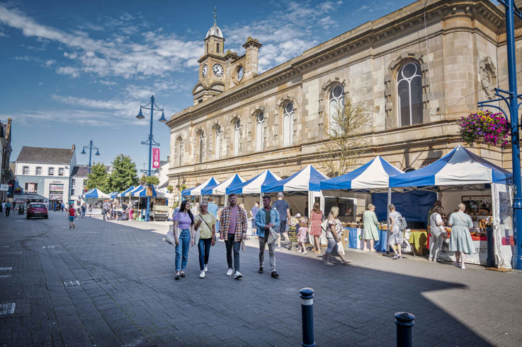 Friends visiting Causeway Speciality Artisan Market, Coleraine