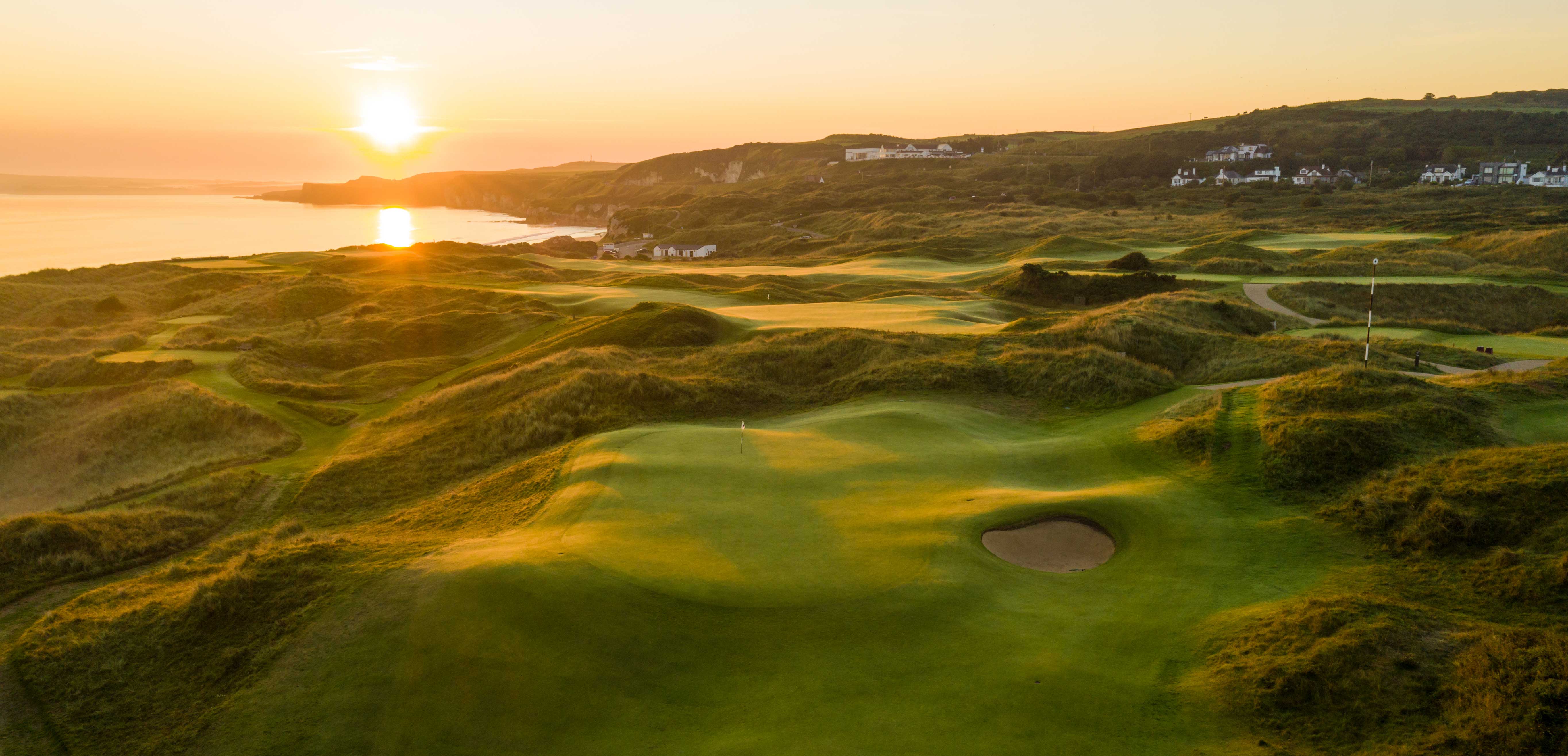 Aerial shot of Royal Portrush Golf Club