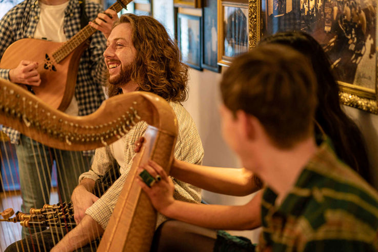 Musicians playing instruments