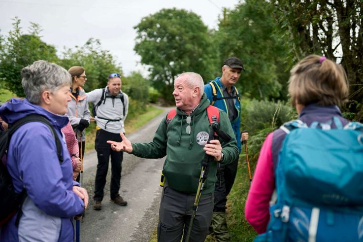 Tour Guide walking visitors through Sperrins