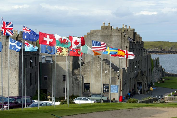 International Flags outside Ardglass Golf Club